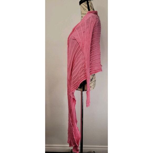 Ioanna Kourbela OS Archetypes Wrap Cardigan Lagenlook Pink Top Cotton Basics - Picture 7 of 9